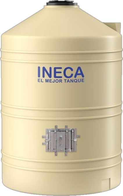 Tanque con tapa de inspección lateral color crema